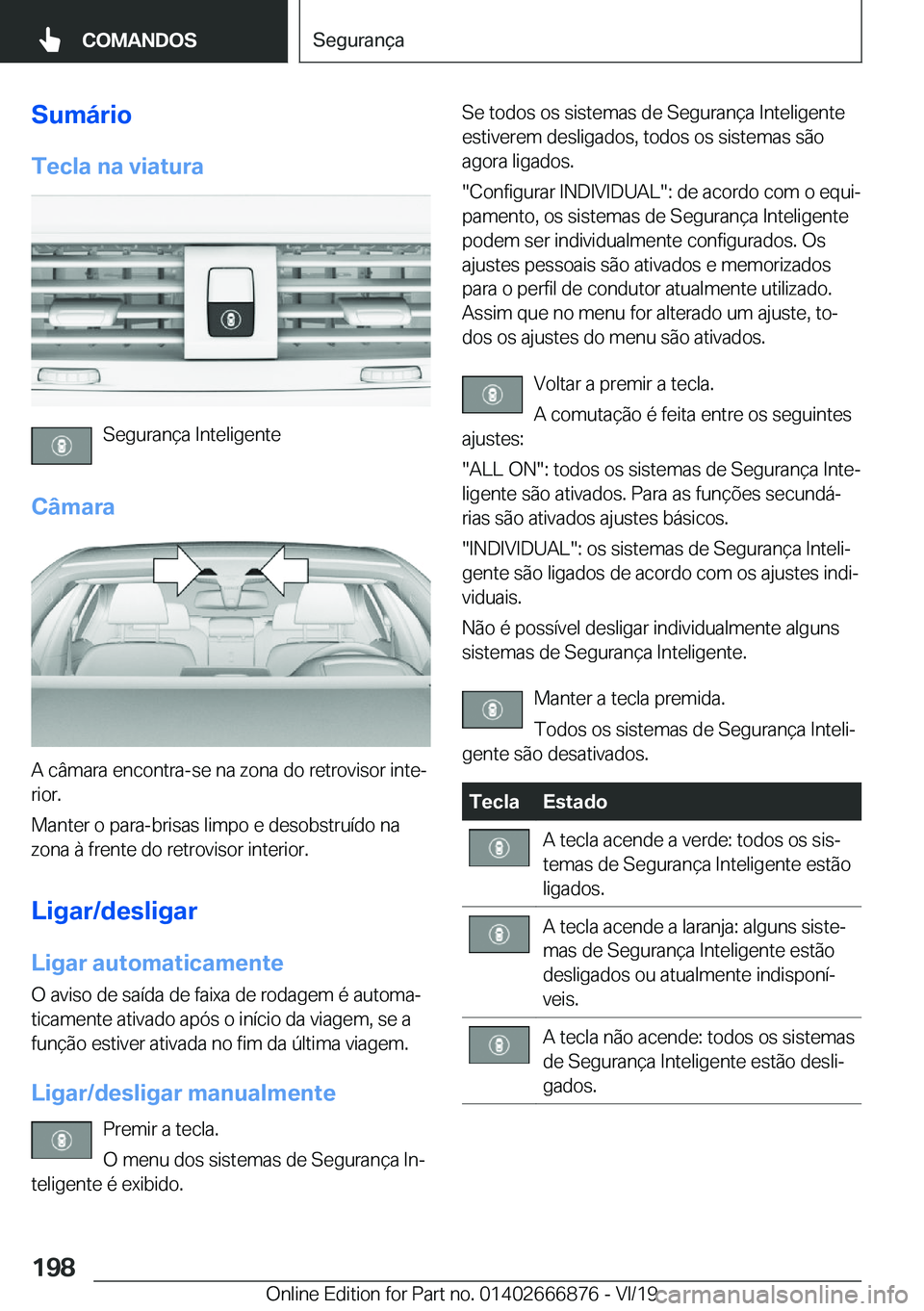 BMW X4 M 2020  Manual do condutor (in Portuguese) �S�u�m�á�r�i�o�T�e�c�l�a��n�a��v�i�a�t�u�r�a
�S�e�g�u�r�a�n�