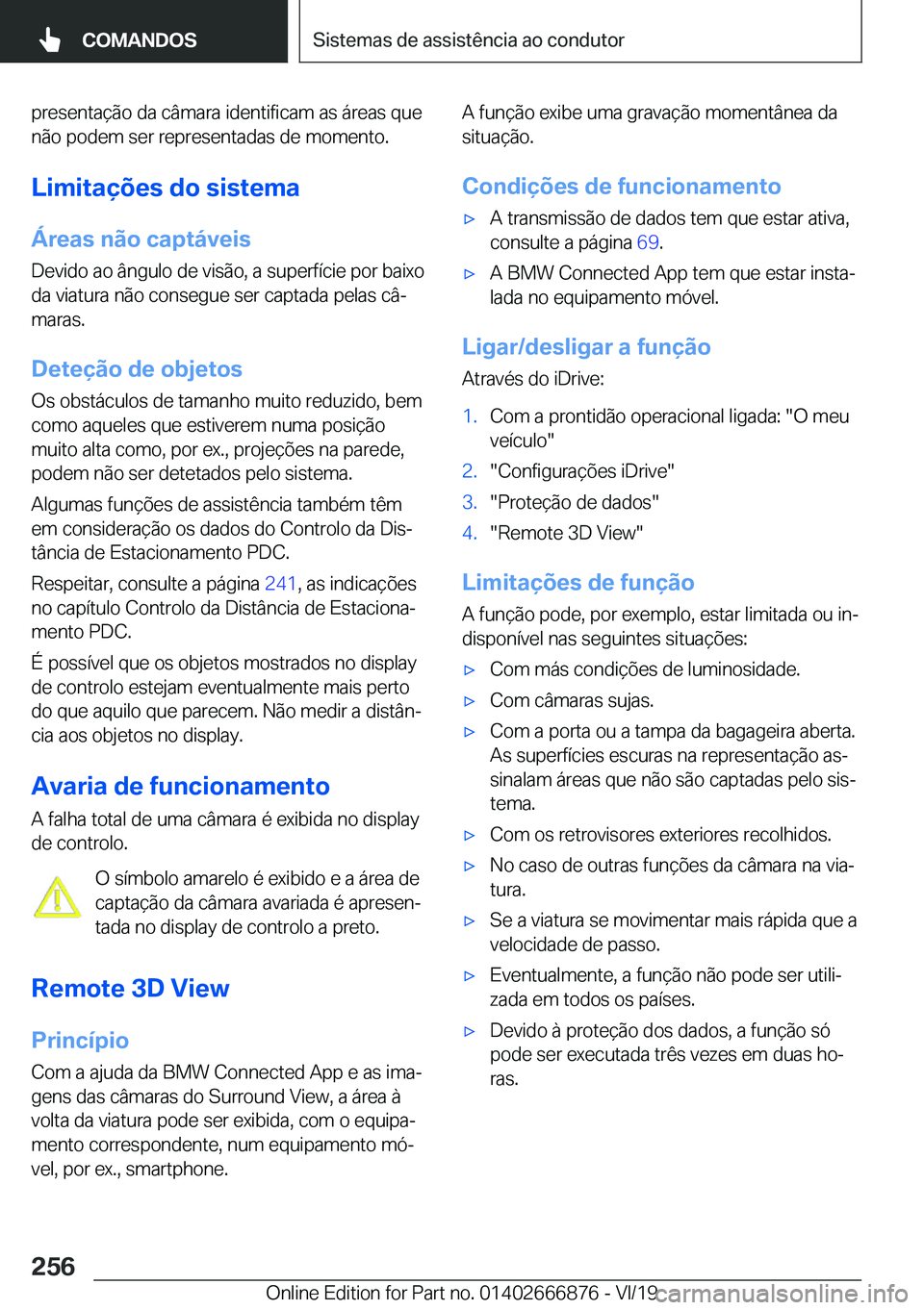 BMW X4 M 2020  Manual do condutor (in Portuguese) �p�r�e�s�e�n�t�a�