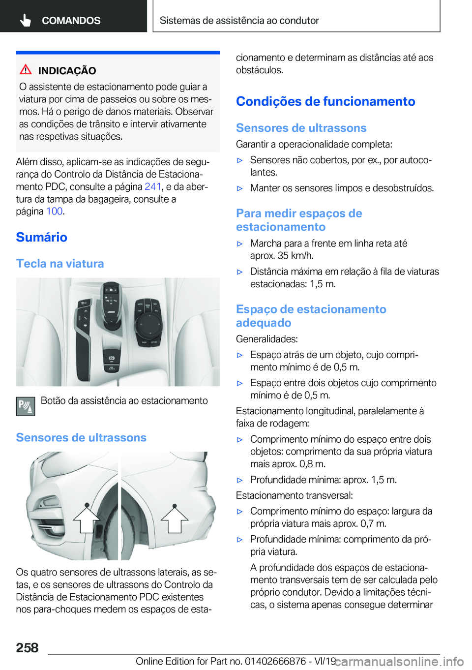 BMW X4 M 2020  Manual do condutor (in Portuguese) �I�N�D�I�C�A�