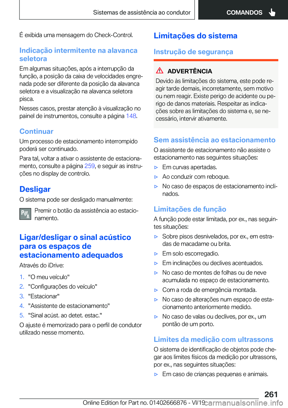 BMW X4 M 2020  Manual do condutor (in Portuguese) �
