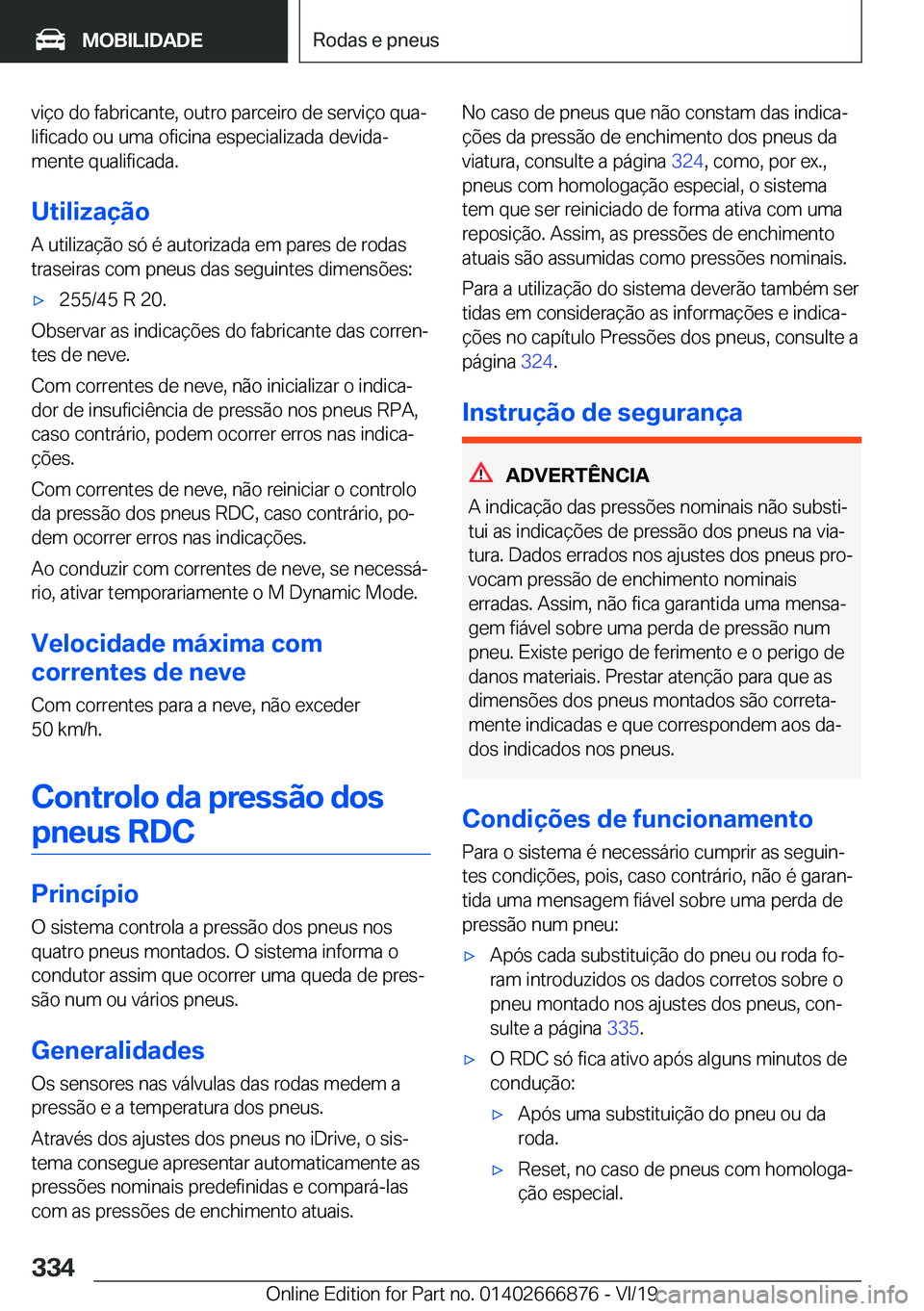 BMW X4 M 2020  Manual do condutor (in Portuguese) �v�i�