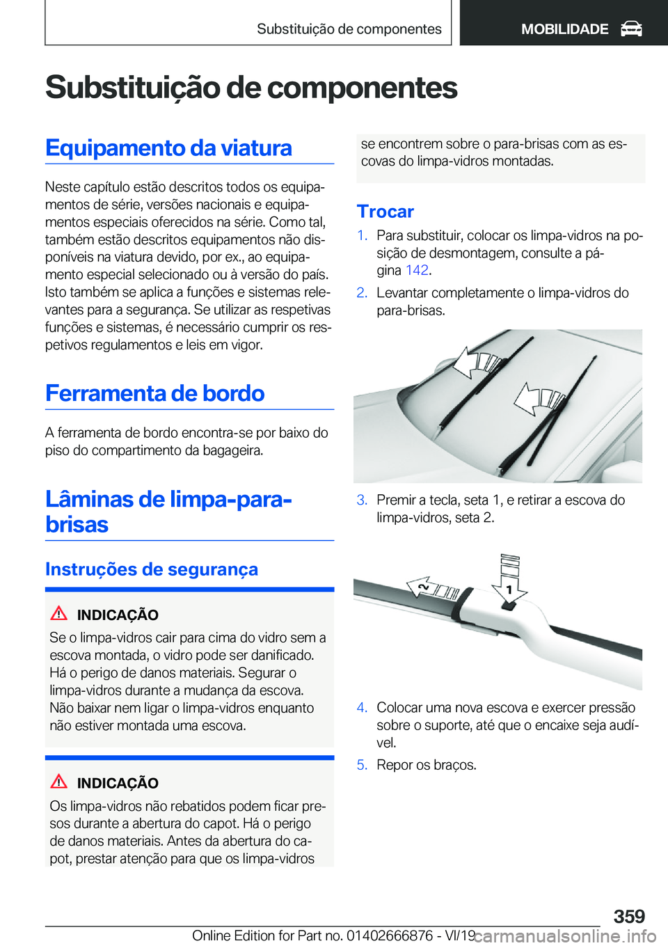 BMW X4 M 2020  Manual do condutor (in Portuguese) �S�u�b�s�t�i�t�u�i�