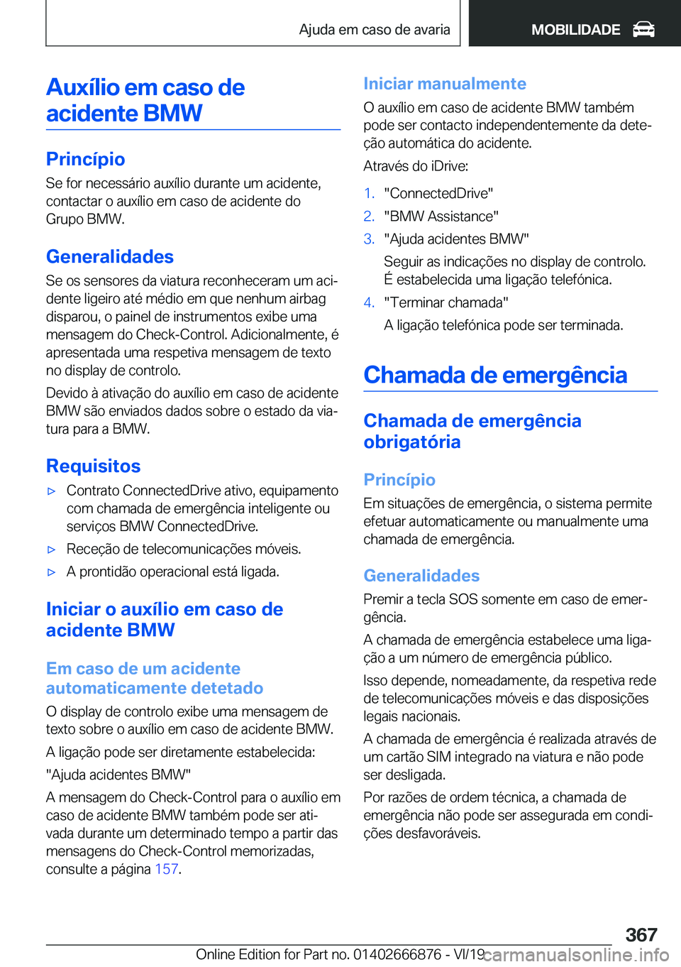 BMW X4 M 2020  Manual do condutor (in Portuguese) �A�u�x�