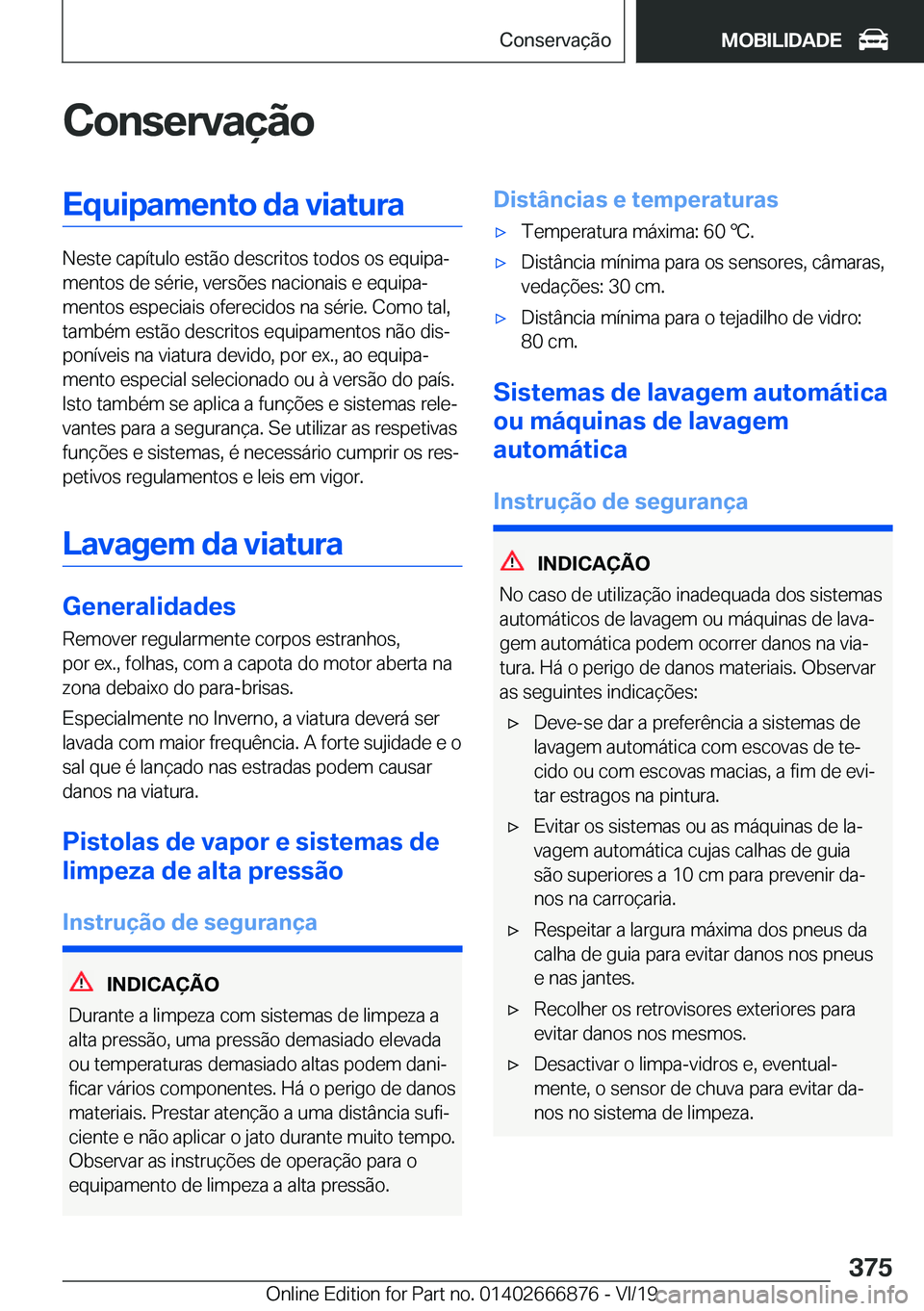 BMW X4 M 2020  Manual do condutor (in Portuguese) �C�o�n�s�e�r�v�a�