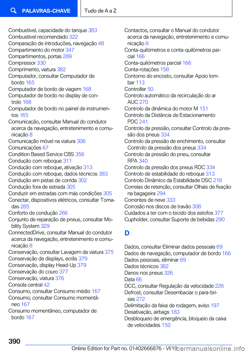 BMW X4 M 2020  Manual do condutor (in Portuguese) �C�o�m�b�u�s�t�