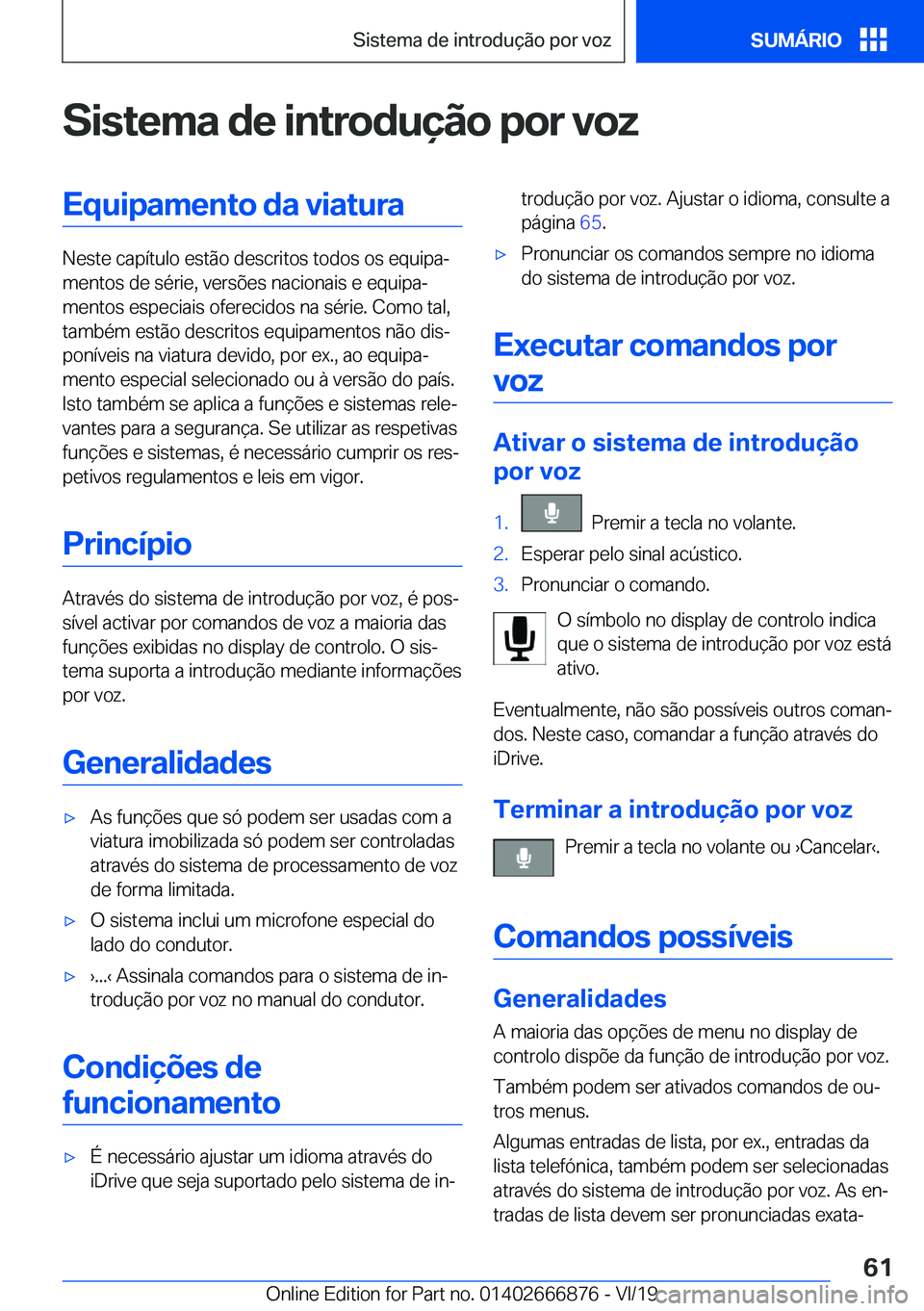 BMW X4 M 2020  Manual do condutor (in Portuguese) �S�i�s�t�e�m�a��d�e��i�n�t�r�o�d�u�