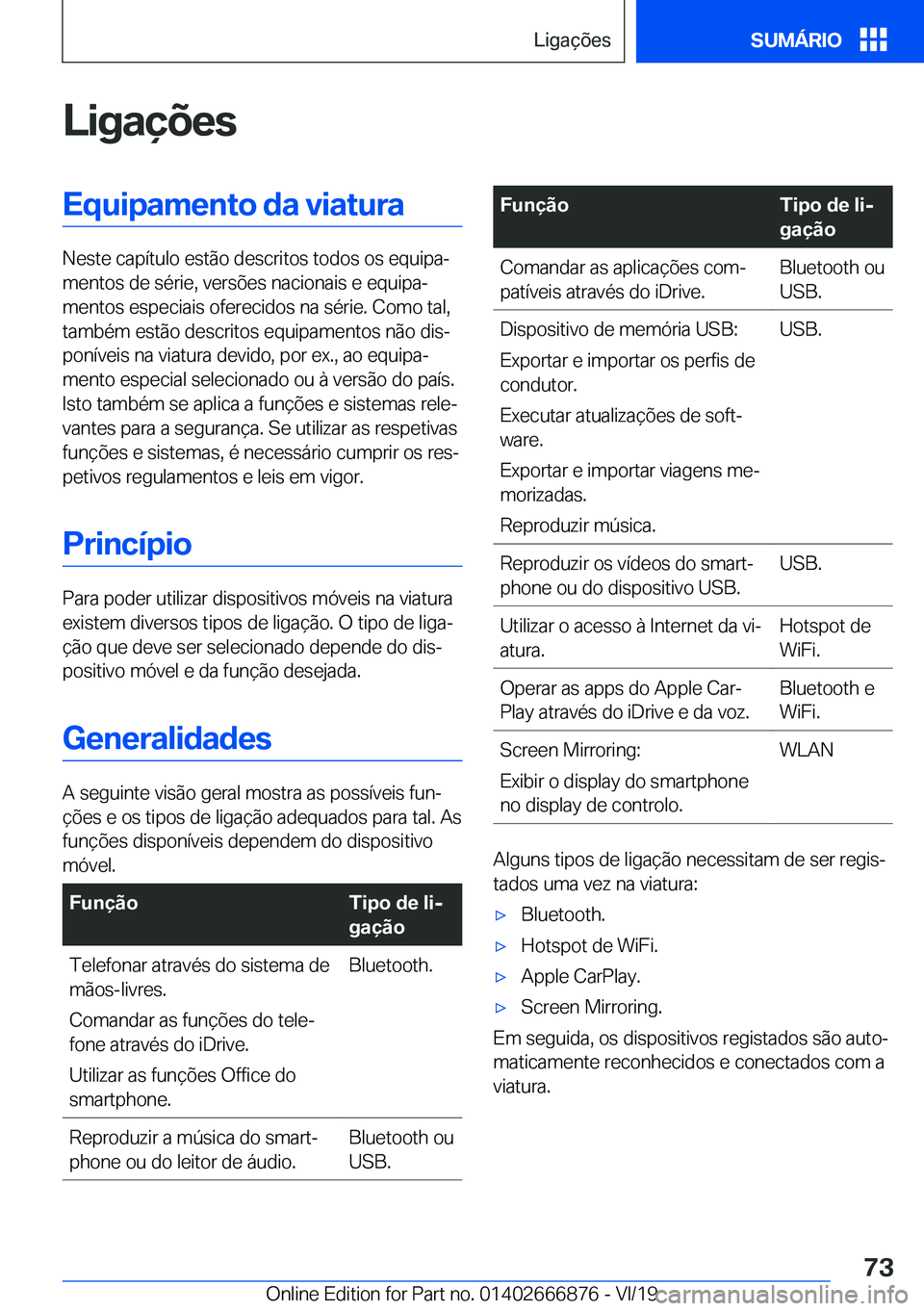 BMW X4 M 2020  Manual do condutor (in Portuguese) �L�i�g�a�