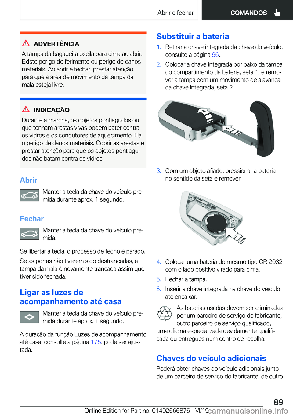BMW X4 M 2020  Manual do condutor (in Portuguese) �A�D�V�E�R�T�