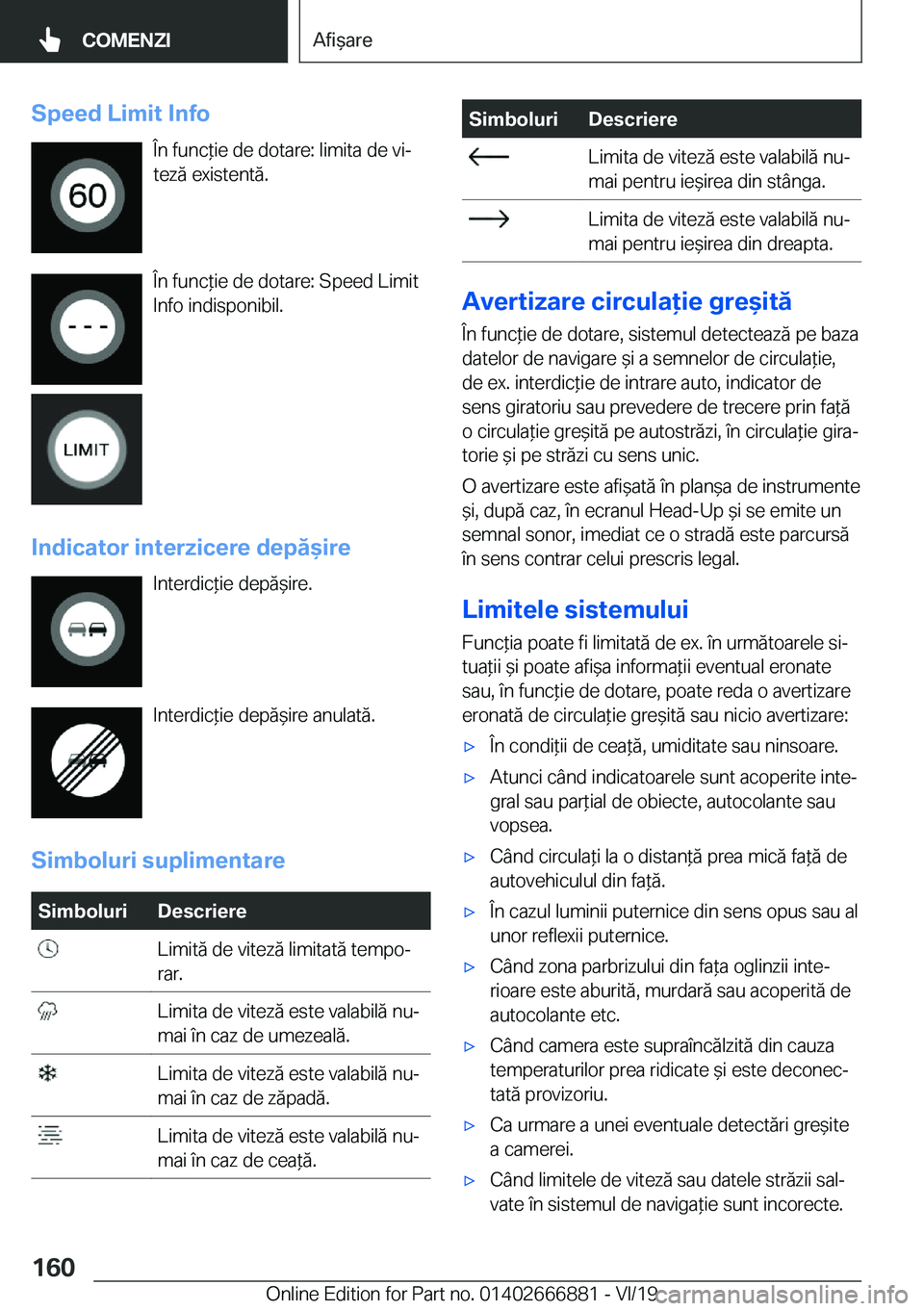 BMW X4 M 2020  Ghiduri De Utilizare (in Romanian) �S�p�e�e�d��L�i�m�i�t��I�n�f�o�