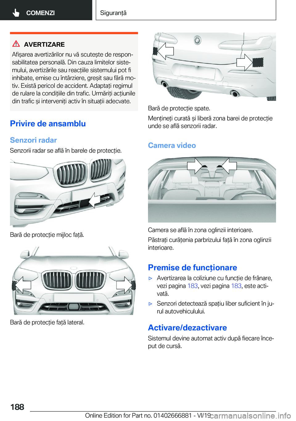 BMW X4 M 2020  Ghiduri De Utilizare (in Romanian) �A�V�E�R�T�I�Z�A�R�E
�A�f�i&�a�r�e�a��a�v�e�r�t�i�z�