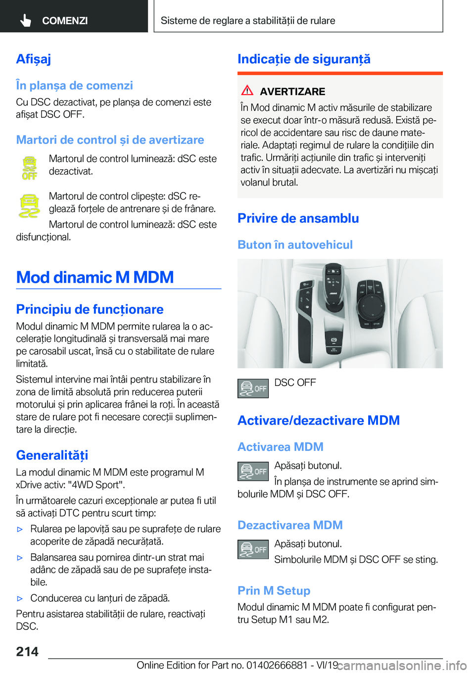 BMW X4 M 2020  Ghiduri De Utilizare (in Romanian) �A�f�i&�a�j�