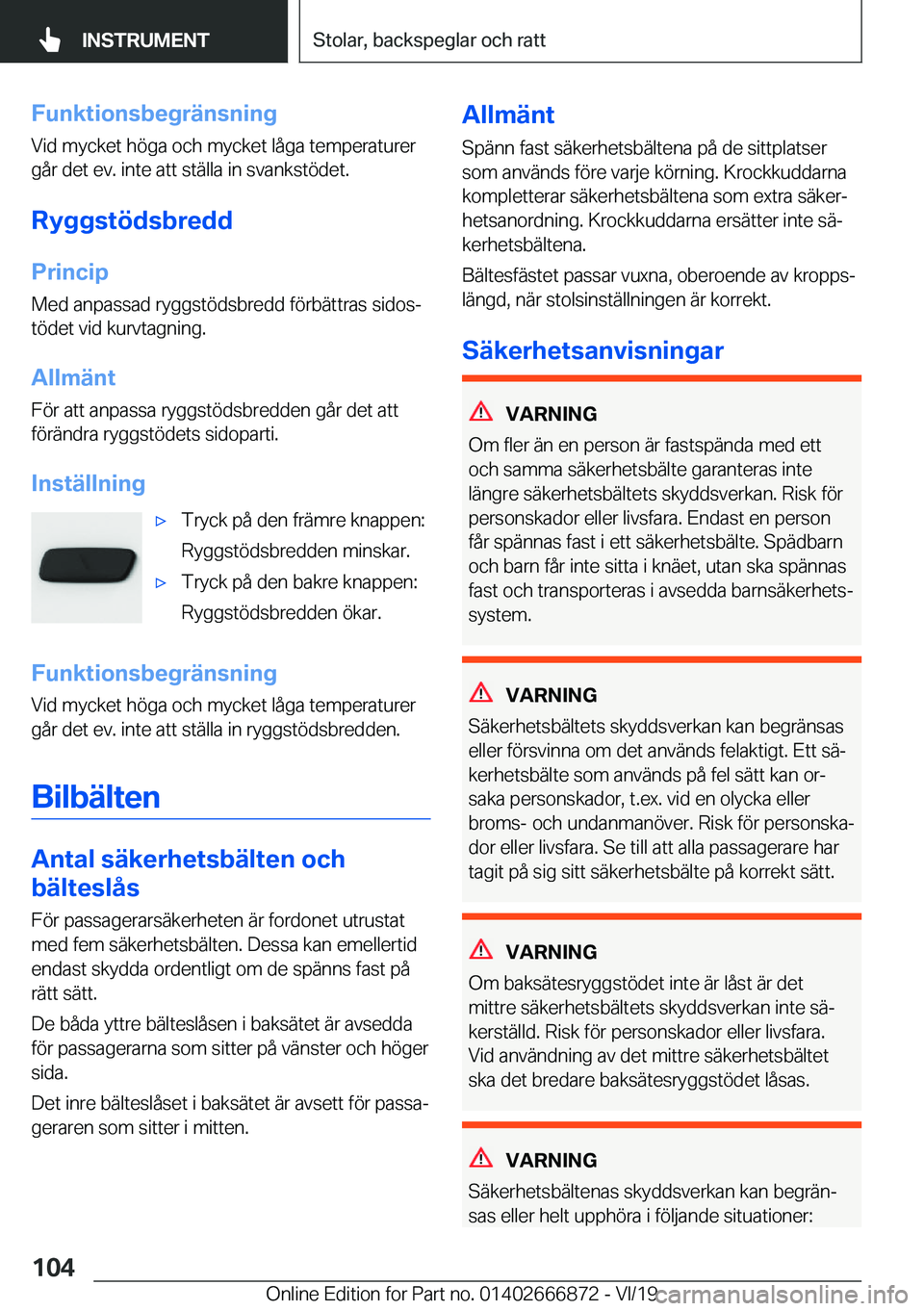 BMW X4 M 2020  InstruktionsbÖcker (in Swedish) �F�u�n�k�t�i�o�n�s�b�e�g�r�ä�n�s�n�i�n�g
�V�i�d��m�y�c�k�e�t��h�