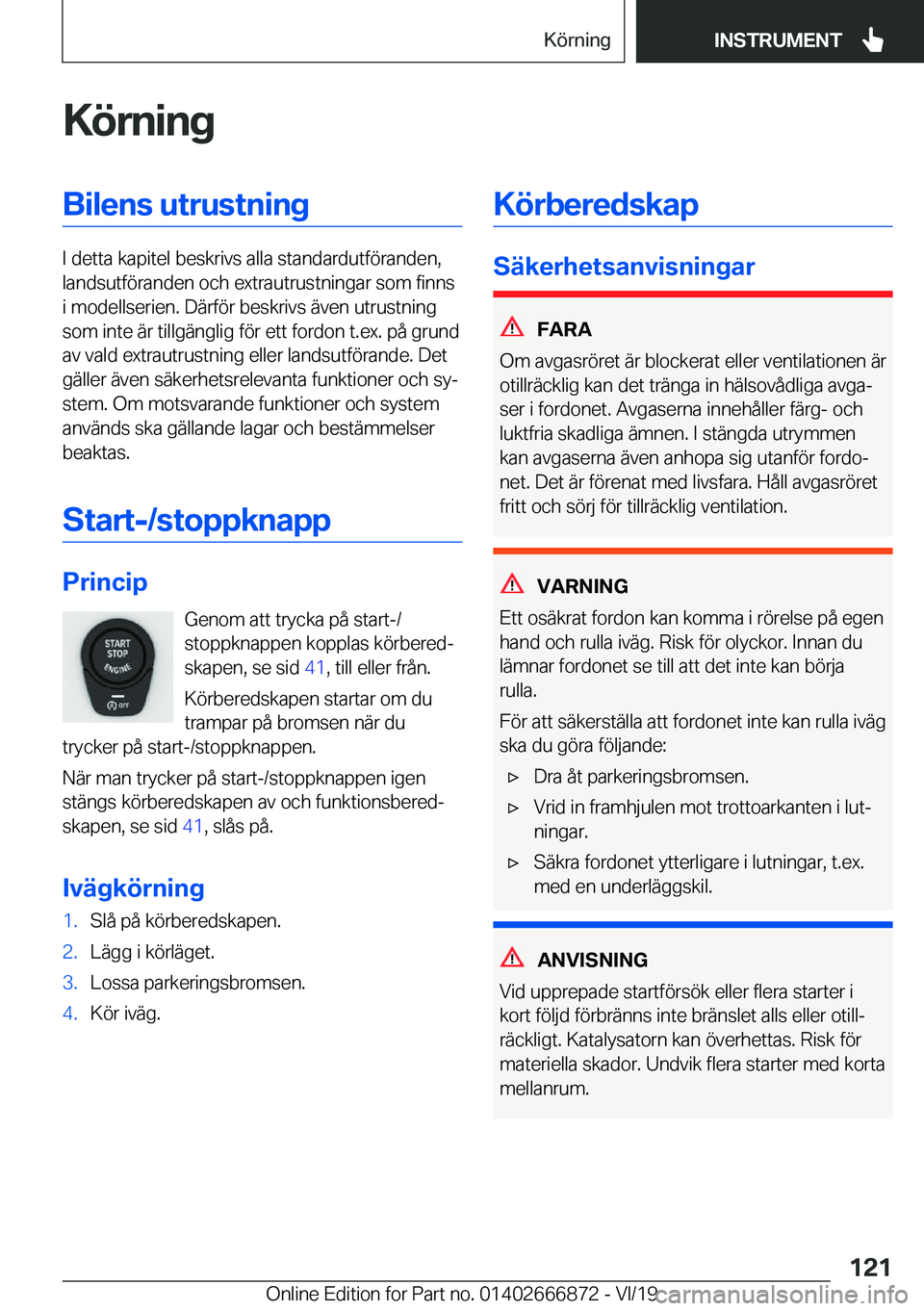 BMW X4 M 2020  InstruktionsbÖcker (in Swedish) �K�