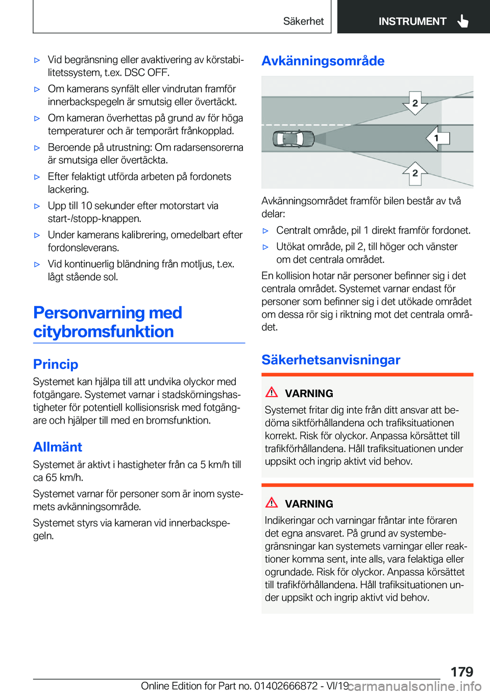 BMW X4 M 2020  InstruktionsbÖcker (in Swedish) 'x�V�i�d��b�e�g�r�ä�n�s�n�i�n�g��e�l�l�e�r��a�v�a�k�t�i�v�e�r�i�n�g��a�v��k�