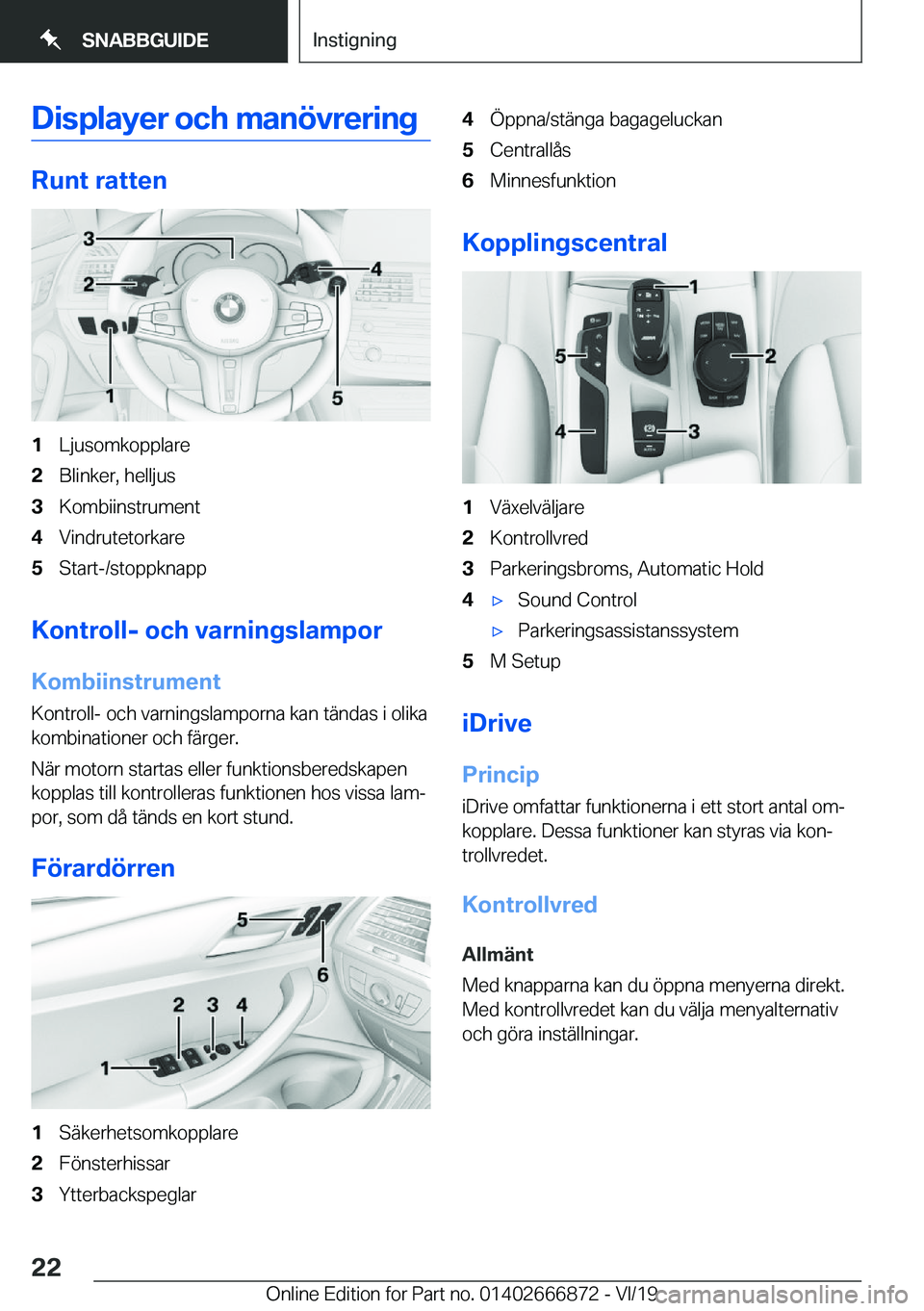 BMW X4 M 2020  InstruktionsbÖcker (in Swedish) �D�i�s�p�l�a�y�e�r��o�c�h��m�a�n�