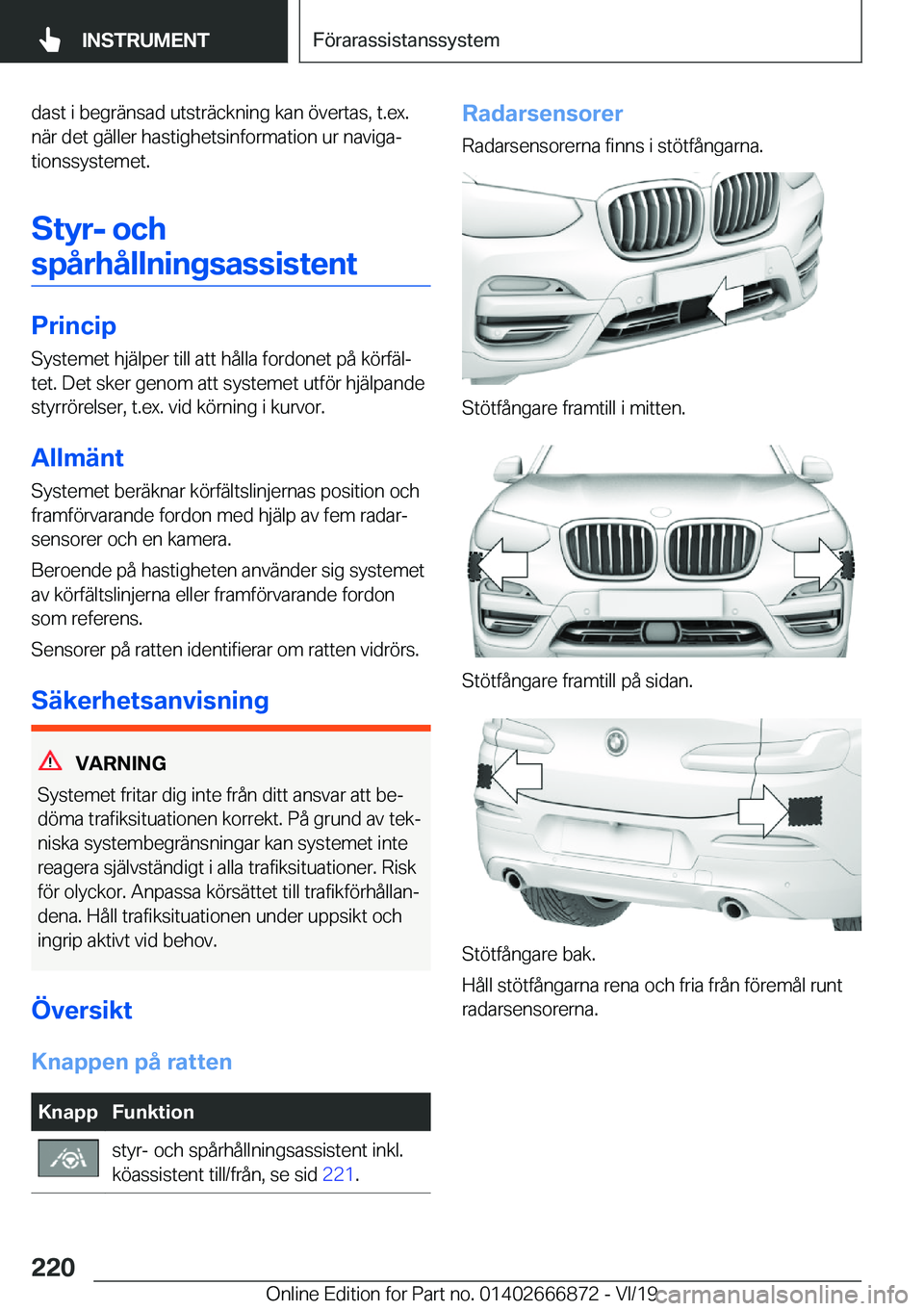 BMW X4 M 2020  InstruktionsbÖcker (in Swedish) �d�a�s�t��i��b�e�g�r�ä�n�s�a�d��u�t�s�t�r�ä�c�k�n�i�n�g��k�a�n��