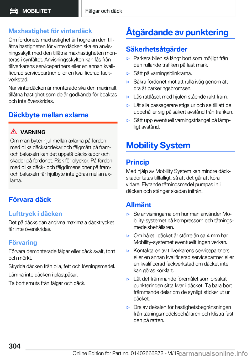 BMW X4 M 2020  InstruktionsbÖcker (in Swedish) �M�a�x�h�a�s�t�i�g�h�e�t��f�