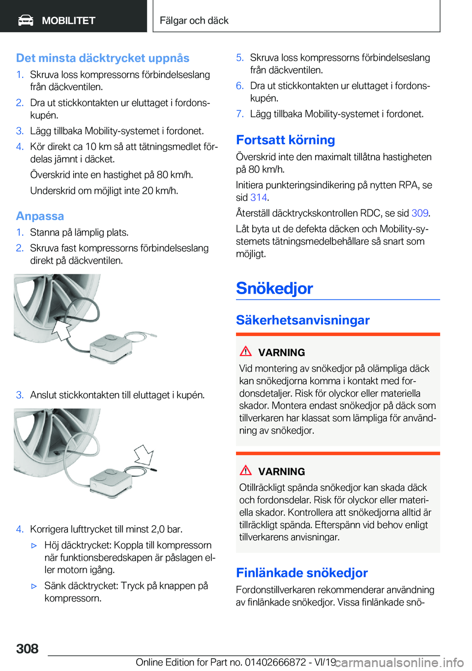 BMW X4 M 2020  InstruktionsbÖcker (in Swedish) �D�e�t��m�i�n�s�t�a��d�ä�c�k�t�r�y�c�k�e�t��u�p�p�n�å�s�1�.�S�k�r�u�v�a��l�o�s�s��k�o�m�p�r�e�s�s�o�r�n�s��f�