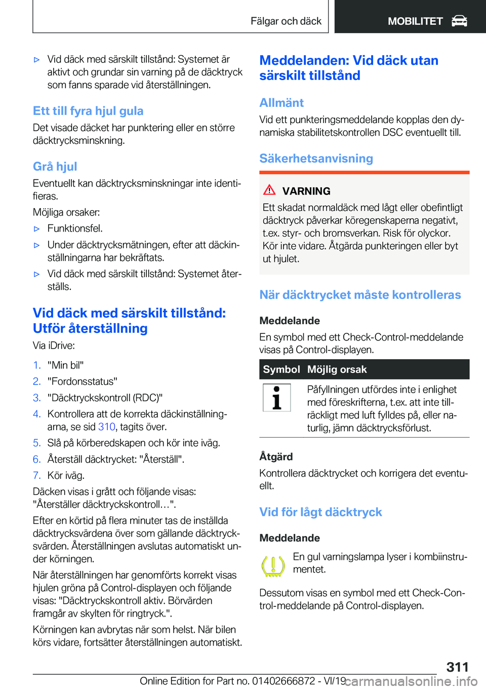 BMW X4 M 2020  InstruktionsbÖcker (in Swedish) 'x�V�i�d��d�ä�c�k��m�e�d��s�ä�r�s�k�i�l�t��t�i�l�l�s�t�å�n�d�:��S�y�s�t�e�m�e�t��ä�r
�a�k�t�i�v�t��o�c�h��g�r�u�n�d�a�r��s�i�n��v�a�r�n�i�n�g��p�å��d�e��d�ä�c�k�t�r�y�c�k
�s�o�m