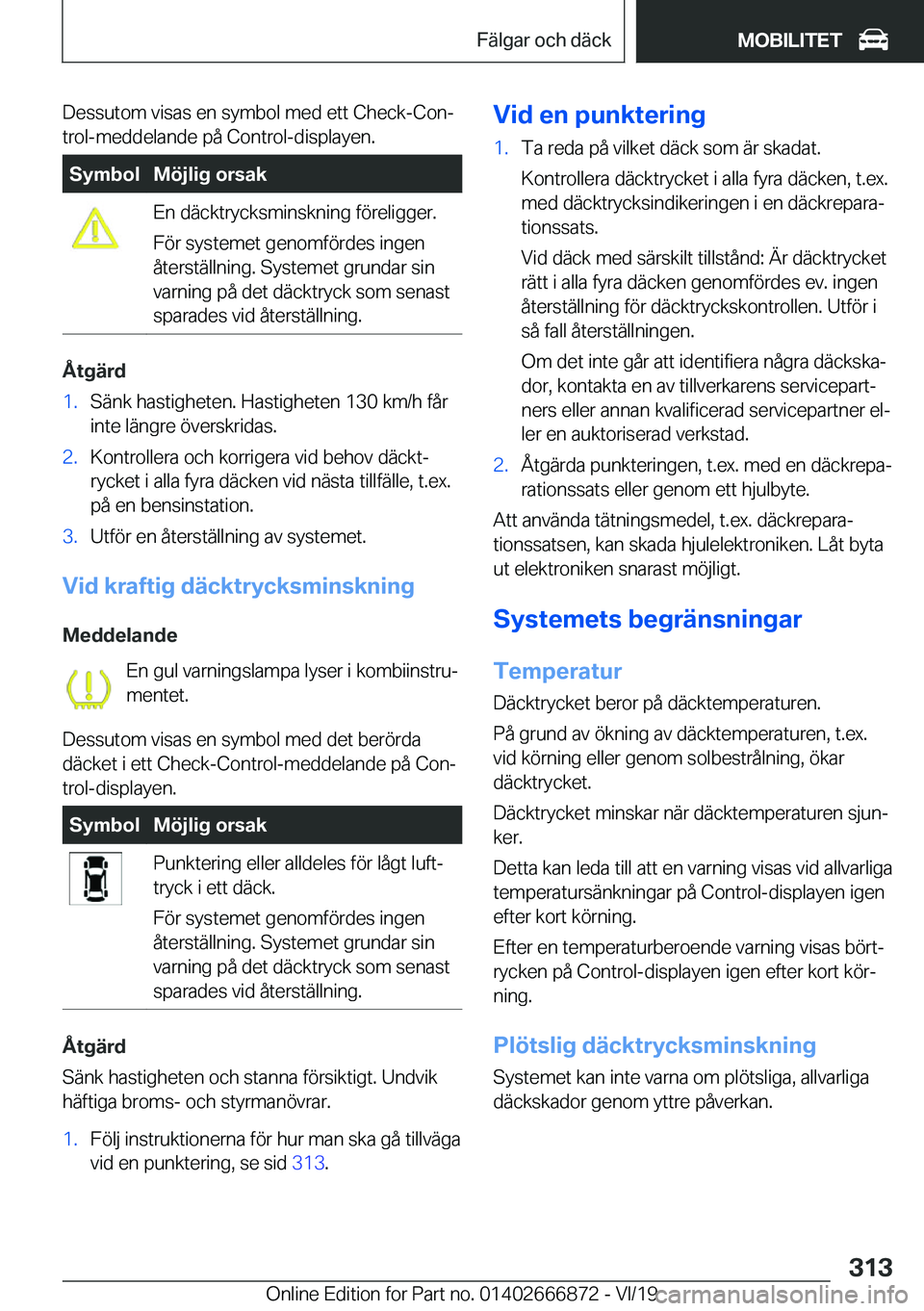 BMW X4 M 2020  InstruktionsbÖcker (in Swedish) �D�e�s�s�u�t�o�m��v�i�s�a�s��e�n��s�y�m�b�o�l��m�e�d��e�t�t��C�h�e�c�k�-�C�o�nj
�t�r�o�l�-�m�e�d�d�e�l�a�n�d�e��p�å��C�o�n�t�r�o�l�-�d�i�s�p�l�a�y�e�n�.�S�y�m�b�o�l�M�