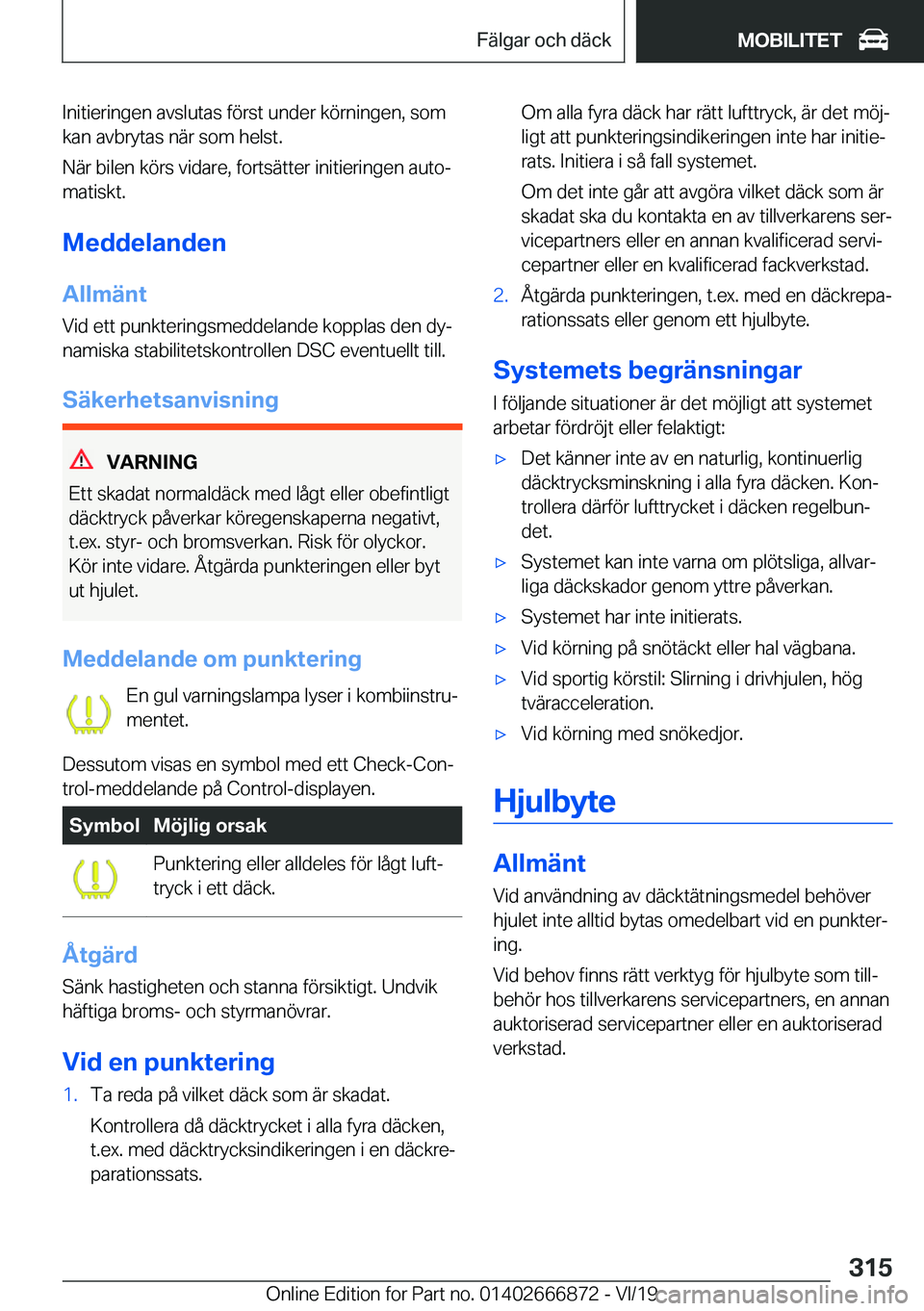 BMW X4 M 2020  InstruktionsbÖcker (in Swedish) �I�n�i�t�i�e�r�i�n�g�e�n��a�v�s�l�u�t�a�s��f�