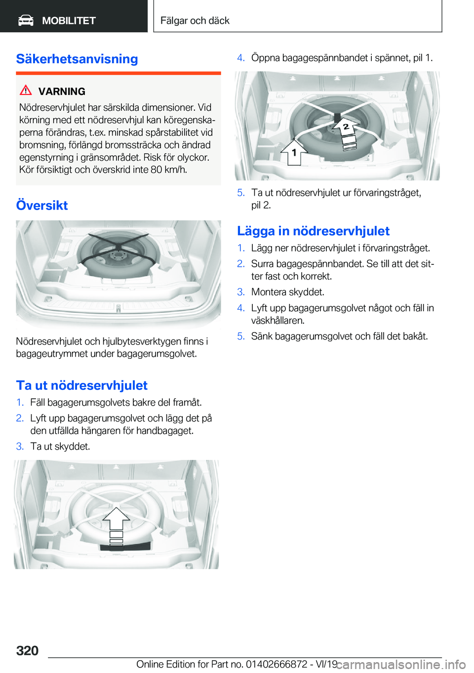 BMW X4 M 2020  InstruktionsbÖcker (in Swedish) �S�ä�k�e�r�h�e�t�s�a�n�v�i�s�n�i�n�g
�V�A�R�N�I�N�G
�N�