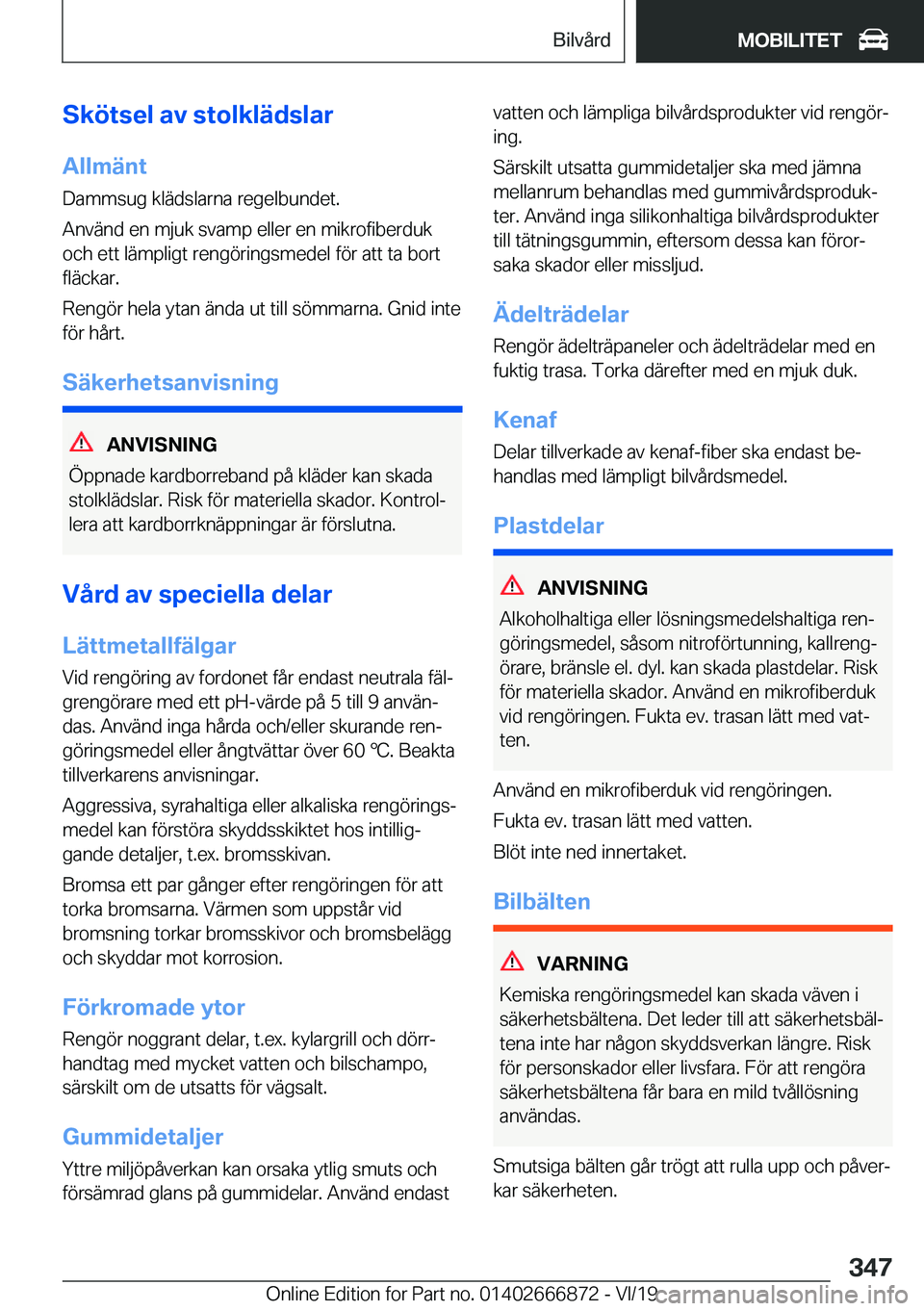 BMW X4 M 2020  InstruktionsbÖcker (in Swedish) �S�k�
