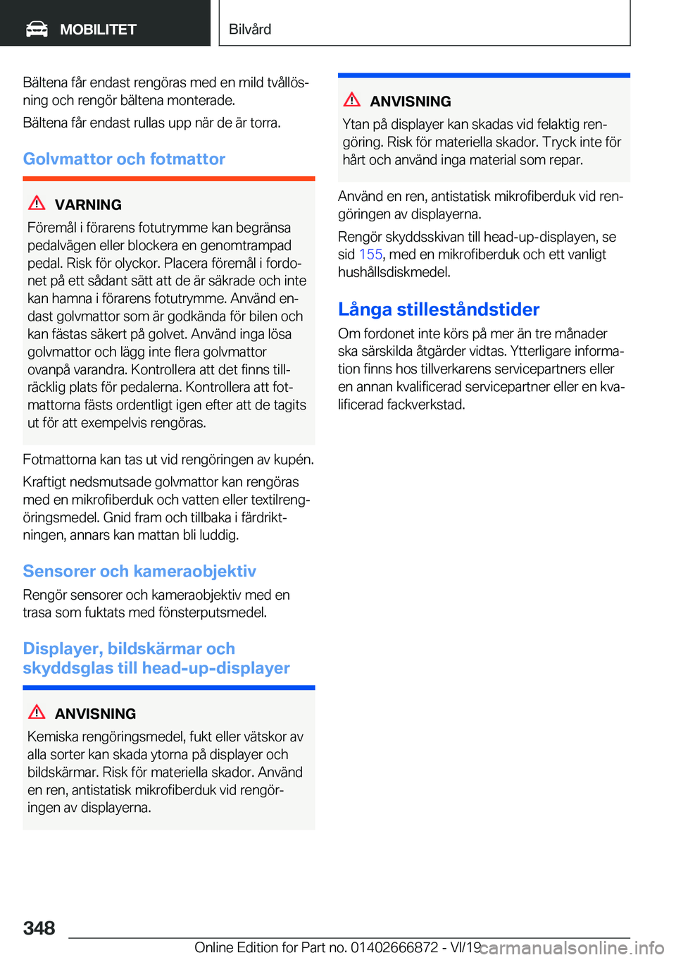 BMW X4 M 2020  InstruktionsbÖcker (in Swedish) �B�ä�l�t�e�n�a��f�å�r��e�n�d�a�s�t��r�e�n�g�