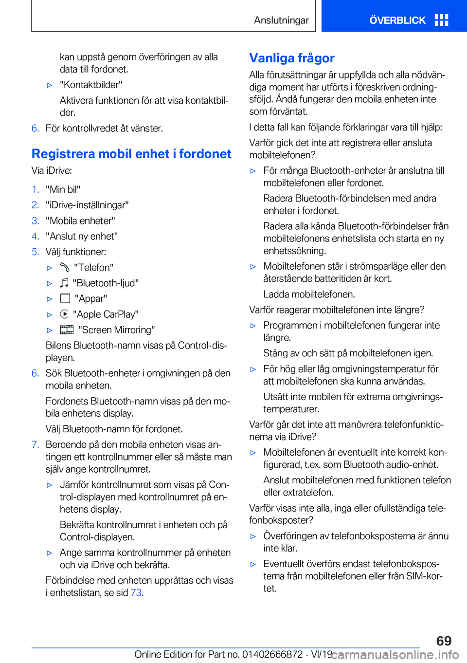 BMW X4 M 2020  InstruktionsbÖcker (in Swedish) �k�a�n��u�p�p�s�t�å��g�e�n�o�m��
