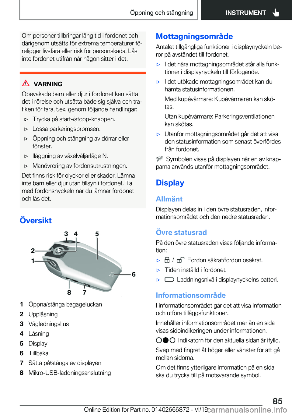 BMW X4 M 2020  InstruktionsbÖcker (in Swedish) �O�m��p�e�r�s�o�n�e�r��t�i�l�l�b�r�i�n�g�a�r��l�å�n�g��t�i�d��i��f�o�r�d�o�n�e�t��o�c�h�d�ä�r�i�g�e�n�o�m��u�t�s�ä�t�t�s��f�
