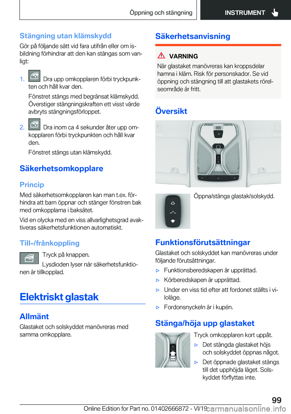 BMW X4 M 2020  InstruktionsbÖcker (in Swedish) �S�t�ä�n�g�n�i�n�g��u�t�a�n��k�l�ä�m�s�k�y�d�d�G�