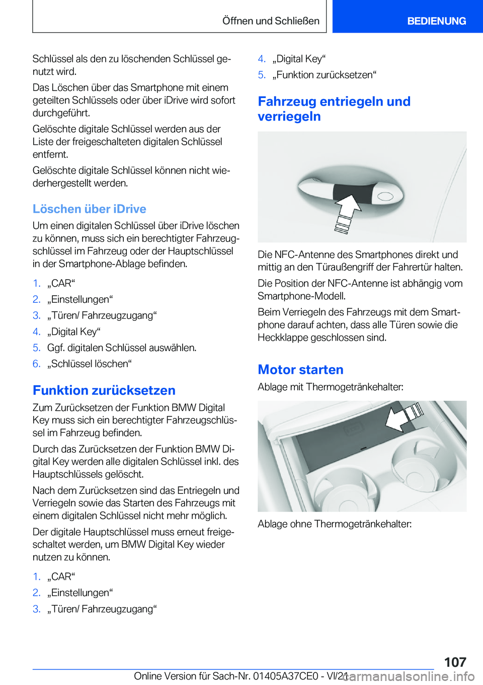 BMW X5 2022  Betriebsanleitungen (in German) �S�c�h�l�
