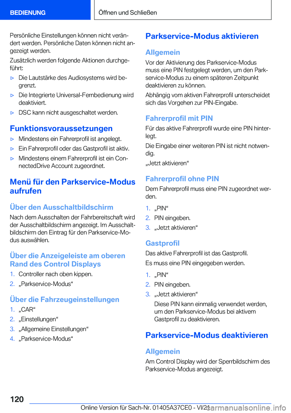 BMW X5 2022  Betriebsanleitungen (in German) �P�e�r�s�