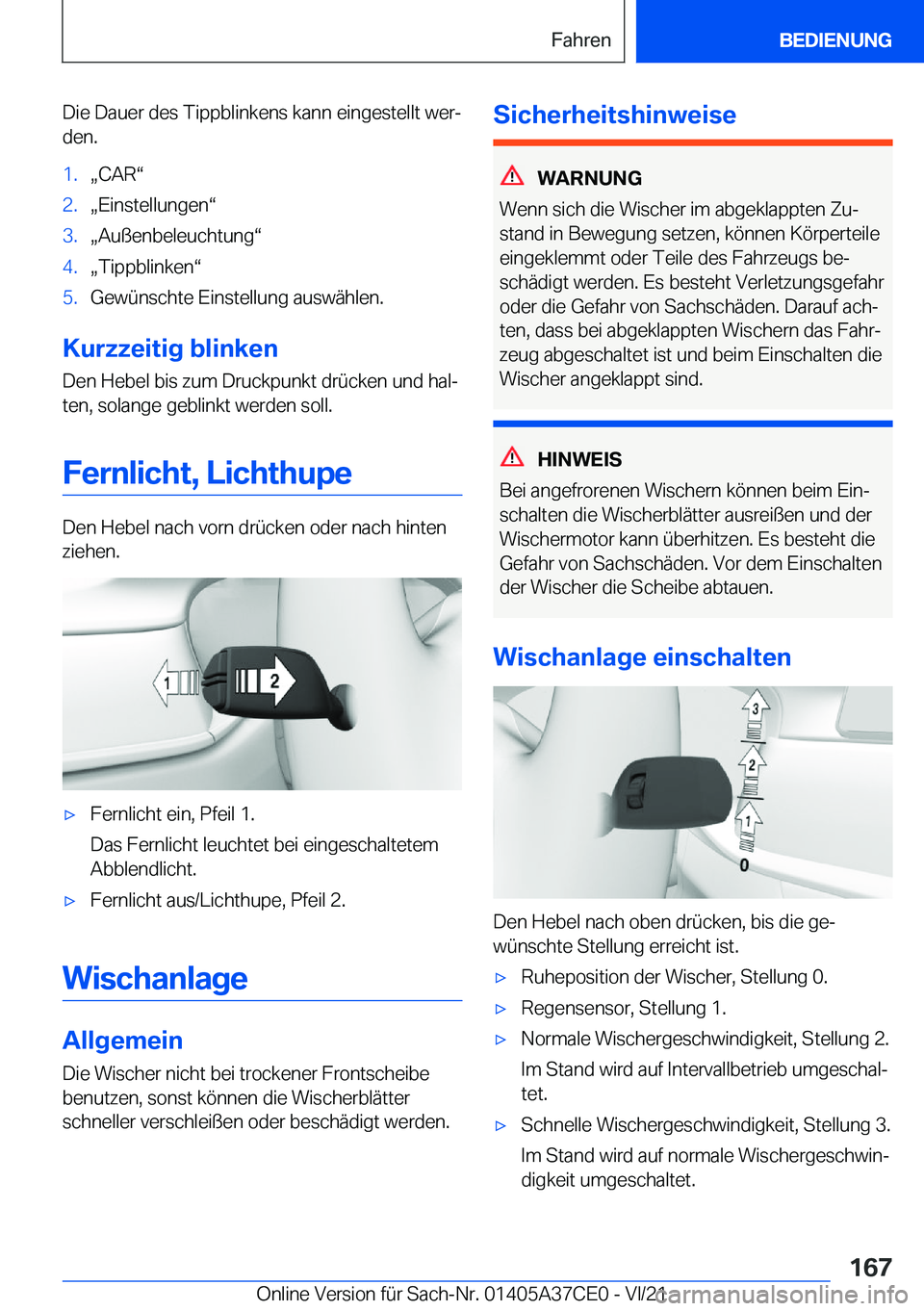 BMW X5 2022  Betriebsanleitungen (in German) �D�i�e��D�a�u�e�r��d�e�s��T�i�p�p�b�l�i�n�k�e�n�s��k�a�n�n��e�i�n�g�e�s�t�e�l�l�t��w�e�rj
�d�e�n�.�1�.x�C�A�Rv�2�.x�E�i�n�s�t�e�l�l�u�n�g�e�nv�3�.x�A�u�