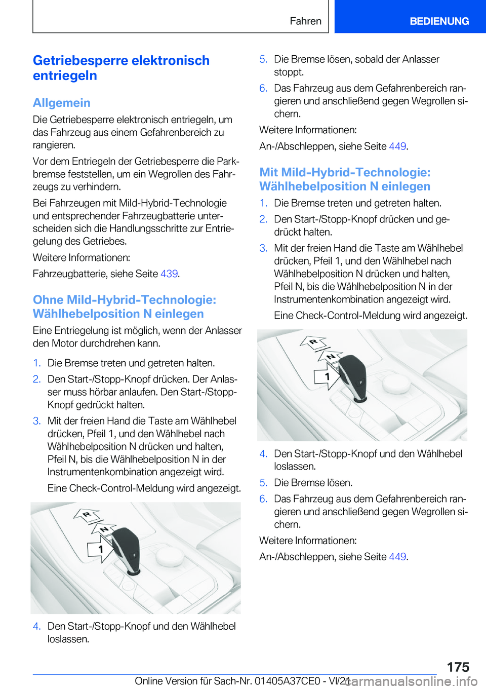 BMW X5 2022  Betriebsanleitungen (in German) �G�e�t�r�i�e�b�e�s�p�e�r�r�e��e�l�e�k�t�r�o�n�i�s�c�h
�e�n�t�r�i�e�g�e�l�n
�A�l�l�g�e�m�e�i�n�D�i�e��G�e�t�r�i�e�b�e�s�p�e�r�r�e��e�l�e�k�t�r�o�n�i�s�c�h��e�n�t�r�i�e�g�e�l�n�,��u�m
�d�a�s��F�a�
