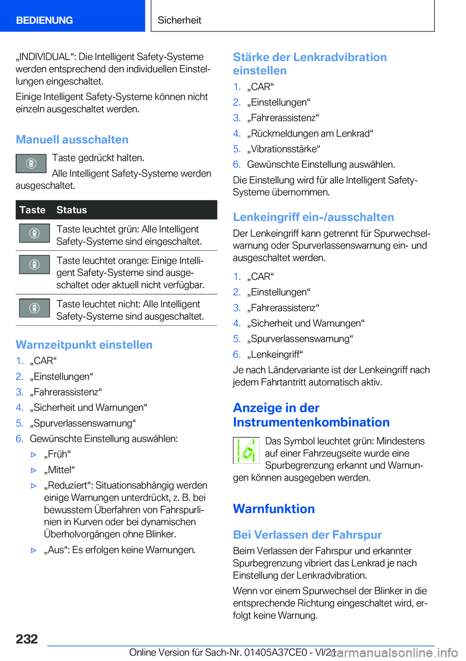 BMW X5 2022  Betriebsanleitungen (in German) x�I�N�D�I�V�I�D�U�A�Lv�:��D�i�e��I�n�t�e�l�l�i�g�e�n�t��S�a�f�e�t�y�-�S�y�s�t�e�m�e�w�e�r�d�e�n��e�n�t�s�p�r�e�c�h�e�n�d��d�e�n��i�n�d�i�v�i�d�u�e�l�l�e�n��E�i�n�s�t�e�lj
�l�u�n�g�e�n��e�i�