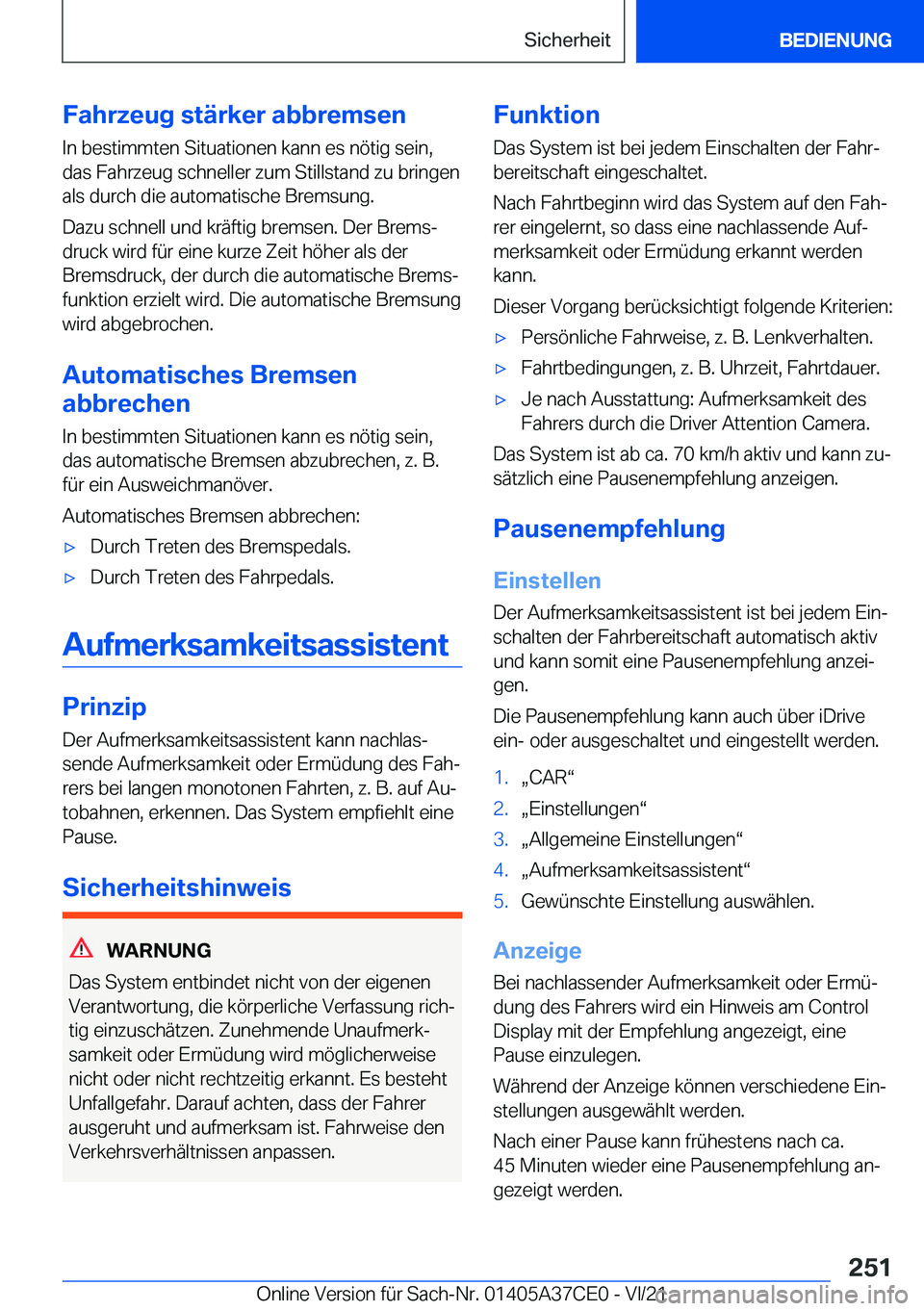 BMW X5 2022  Betriebsanleitungen (in German) �F�a�h�r�z�e�u�g��s�t�