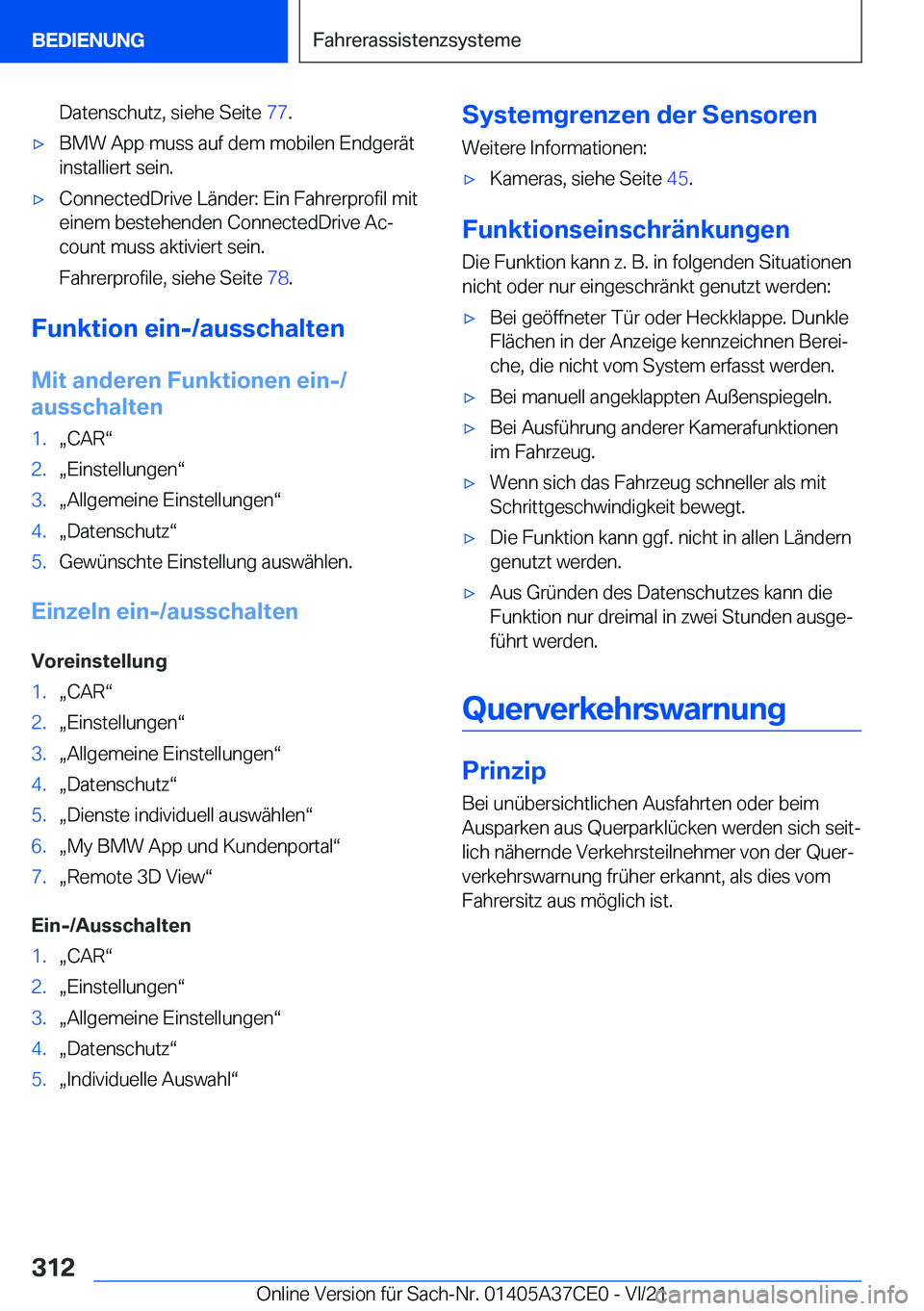 BMW X5 2022  Betriebsanleitungen (in German) �D�a�t�e�n�s�c�h�u�t�z�,��s�i�e�h�e��S�e�i�t�e��7�7�.x�B�M�W��A�p�p��m�u�s�s��a�u�f��d�e�m��m�o�b�i�l�e�n��E�n�d�g�e�r�