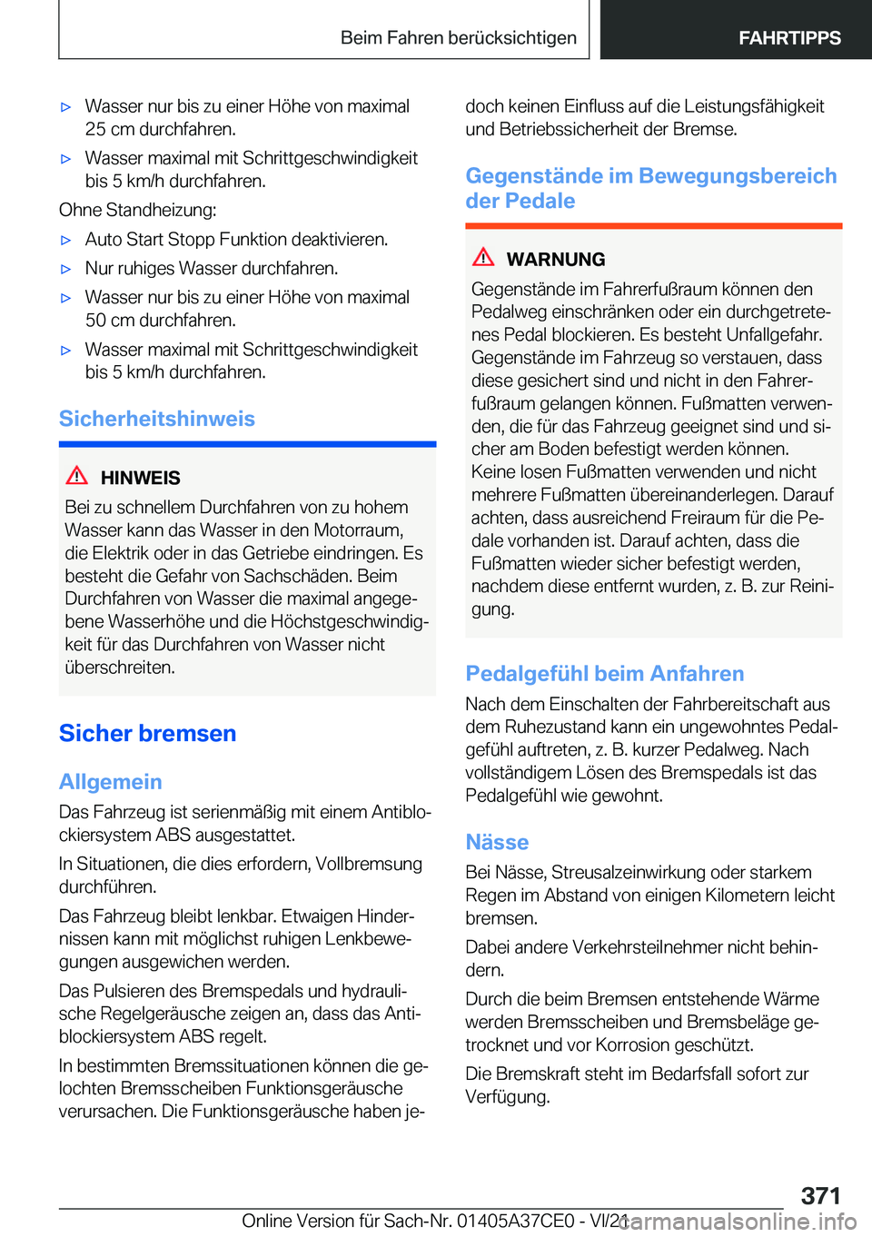 BMW X5 2022  Betriebsanleitungen (in German) x�W�a�s�s�e�r��n�u�r��b�i�s��z�u��e�i�n�e�r��H�