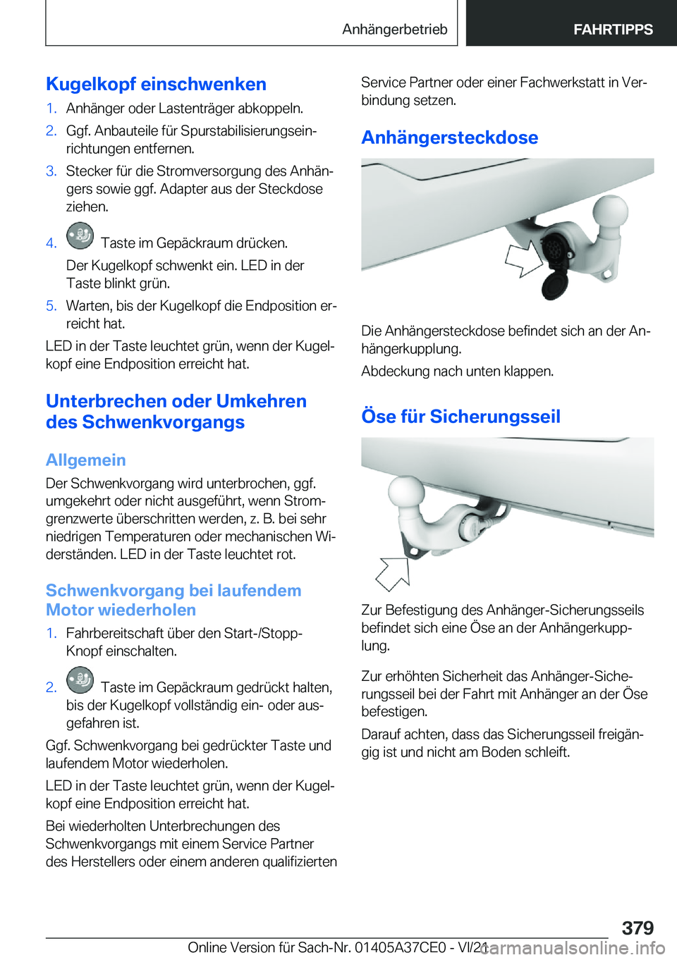 BMW X5 2022  Betriebsanleitungen (in German) �K�u�g�e�l�k�o�p�f��e�i�n�s�c�h�w�e�n�k�e�n�1�.�A�n�h�