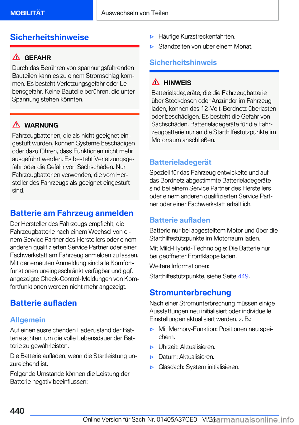BMW X5 2022  Betriebsanleitungen (in German) �S�i�c�h�e�r�h�e�i�t�s�h�i�n�w�e�i�s�e
�G�E�F�A�H�R
�D�u�r�c�h��d�a�s��B�e�r�