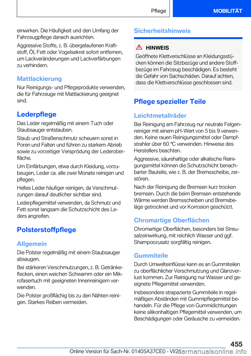 BMW X5 2022  Betriebsanleitungen (in German) �e�i�n�w�i�r�k�e�n�.��D�i�e��H�
