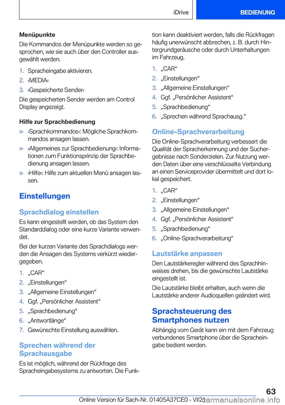 BMW X5 2022  Betriebsanleitungen (in German) �M�e�n�