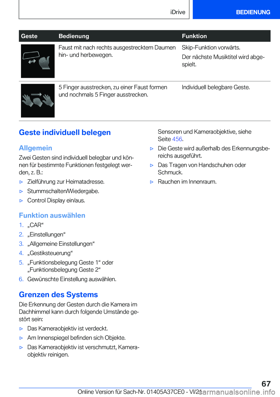 BMW X5 2022  Betriebsanleitungen (in German) �G�e�s�t�e�B�e�d�i�e�n�u�n�g�F�u�n�k�t�i�o�n�F�a�u�s�t��m�i�t��n�a�c�h��r�e�c�h�t�s��a�u�s�g�e�s�t�r�e�c�k�t�e�m��D�a�u�m�e�n�h�i�n�-��u�n�d��h�e�r�b�e�w�e�g�e�n�.�S�k�i�p�-�F�u�n�k�t�i�o�n��v
