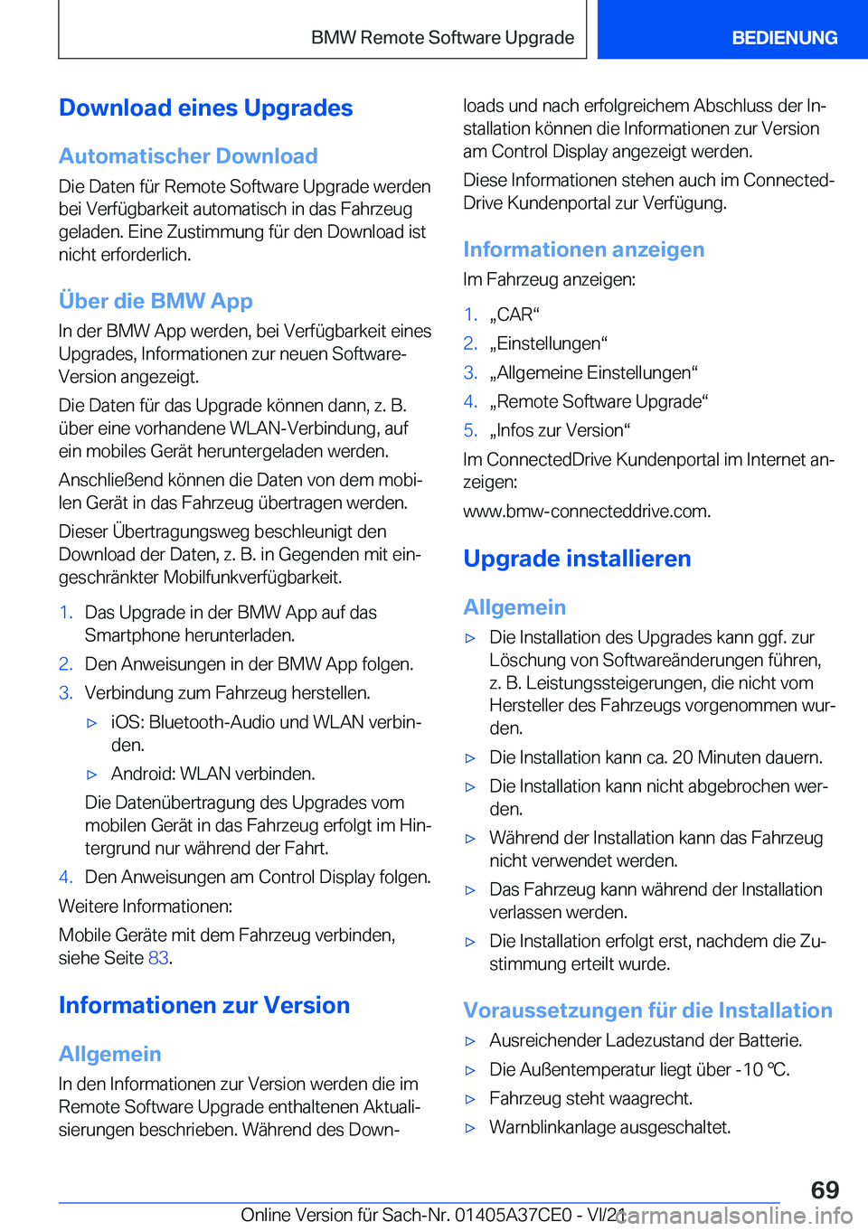 BMW X5 2022  Betriebsanleitungen (in German) �D�o�w�n�l�o�a�d��e�i�n�e�s��U�p�g�r�a�d�e�s
�A�u�t�o�m�a�t�i�s�c�h�e�r��D�o�w�n�l�o�a�d �D�i�e��D�a�t�e�n��f�