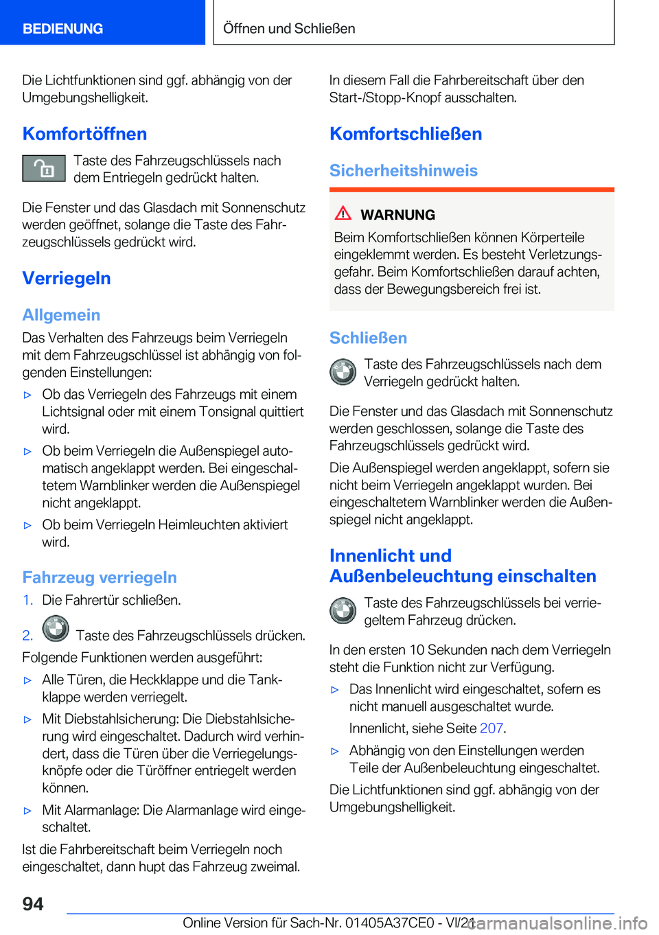 BMW X5 2022  Betriebsanleitungen (in German) �D�i�e��L�i�c�h�t�f�u�n�k�t�i�o�n�e�n��s�i�n�d��g�g�f�.��a�b�h�