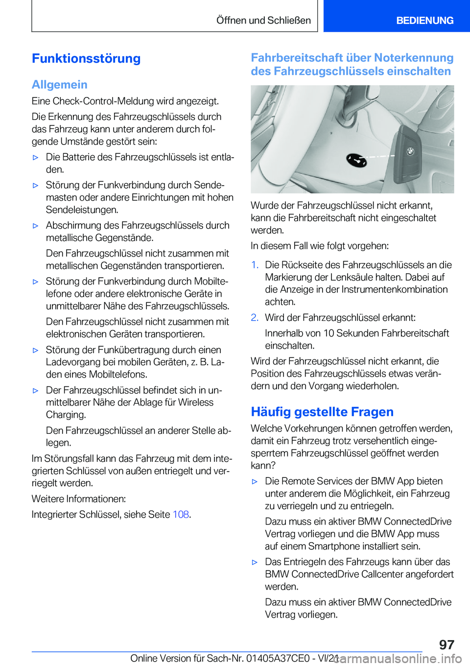 BMW X5 2022  Betriebsanleitungen (in German) �F�u�n�k�t�i�o�n�s�s�t�