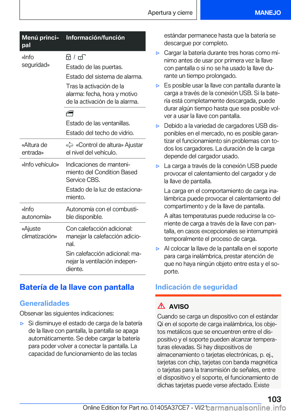 BMW X5 2022  Manuales de Empleo (in Spanish) �M�e�n�