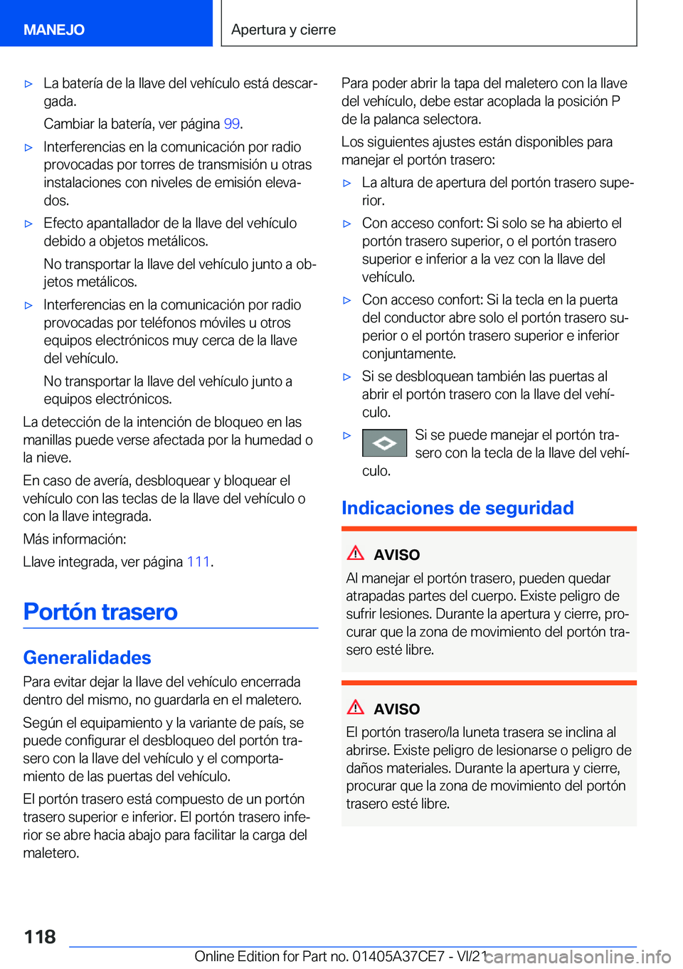 BMW X5 2022  Manuales de Empleo (in Spanish) x�L�a��b�a�t�e�r�