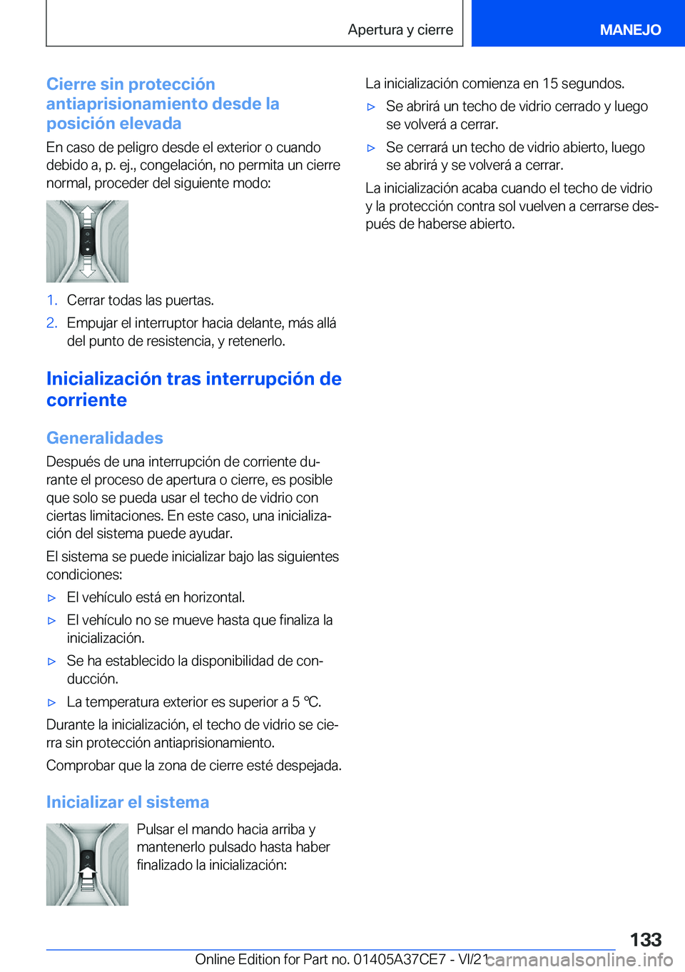 BMW X5 2022  Manuales de Empleo (in Spanish) �C�i�e�r�r�e��s�i�n��p�r�o�t�e�c�c�i�